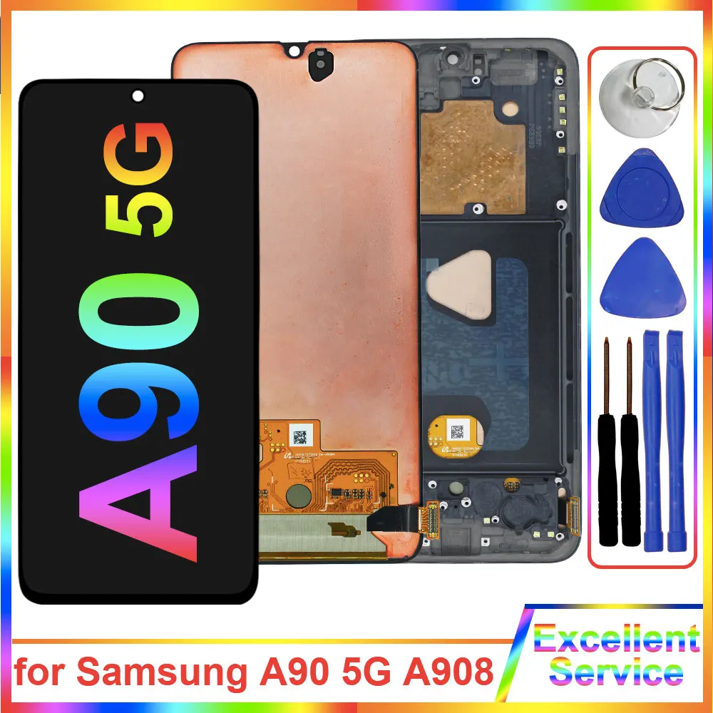 

6,7-дюймовый ЖК-дисплей A908 для Samsung Galaxy A90 5G A908N, ЖК-дисплей, дигитайзер сенсорного экрана, замена для Sasmsung A908, ЖК-дисплей A908B A9080