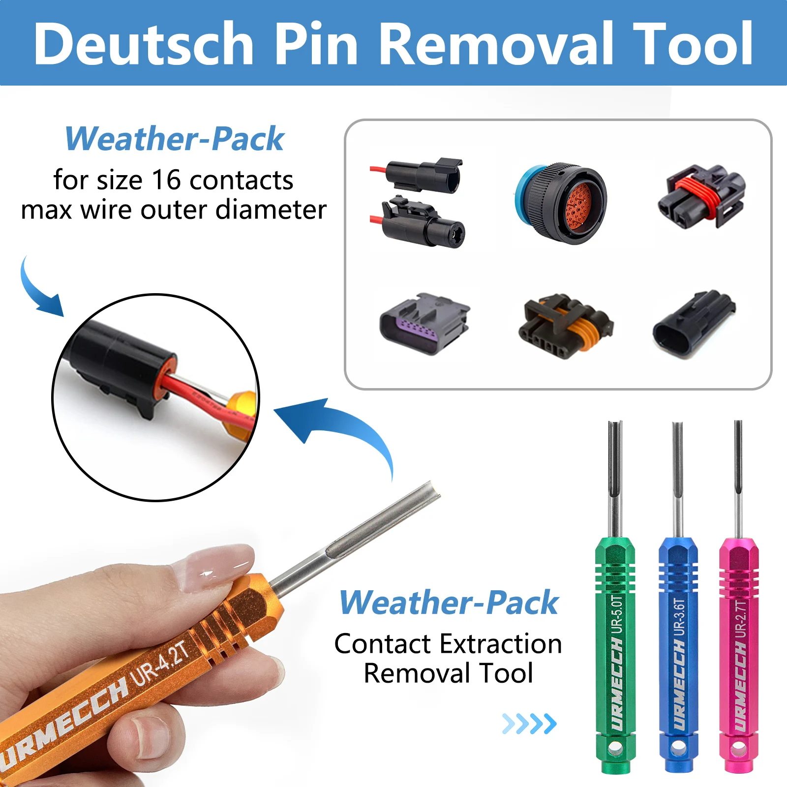 Car Terminal Removal Tool Kit Deutsch Wire Plug Connector Pin Extractor Puller Releasefor Car Terminal Plug DT DTM DTP Series