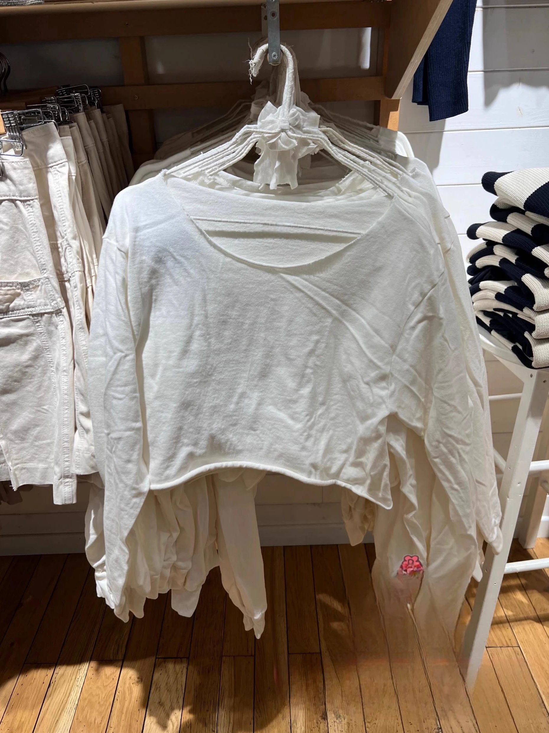 

Американский ретро-топ из чистого хлопка, длинный рукав, свободный крой, белый цвет, модный женский топ высокого качества