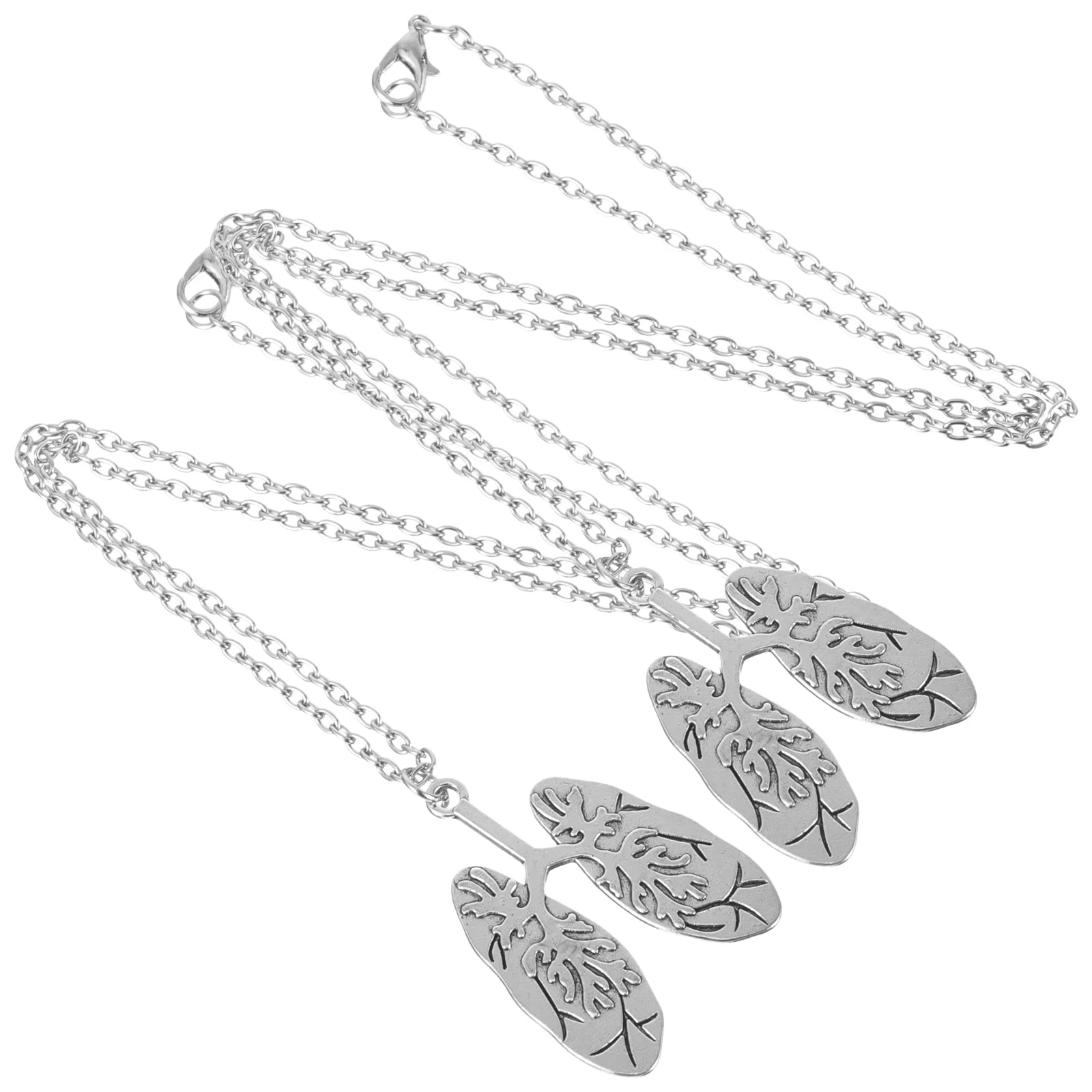 2Pcs Human Lungs Anatomy Necklace Elegant Pendant Jewelry for Women Daily Wear Nurse Gift Pendant Necklace Neck Decor