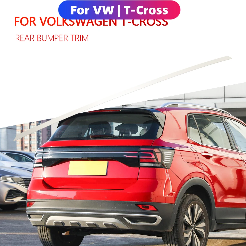 Rear Bumper Cover Trim for Volkswagen VW T-cross Tcross 2018 2019 2020 2021 2022 2023 Steel Car Trunk Tailgate Lip Strip