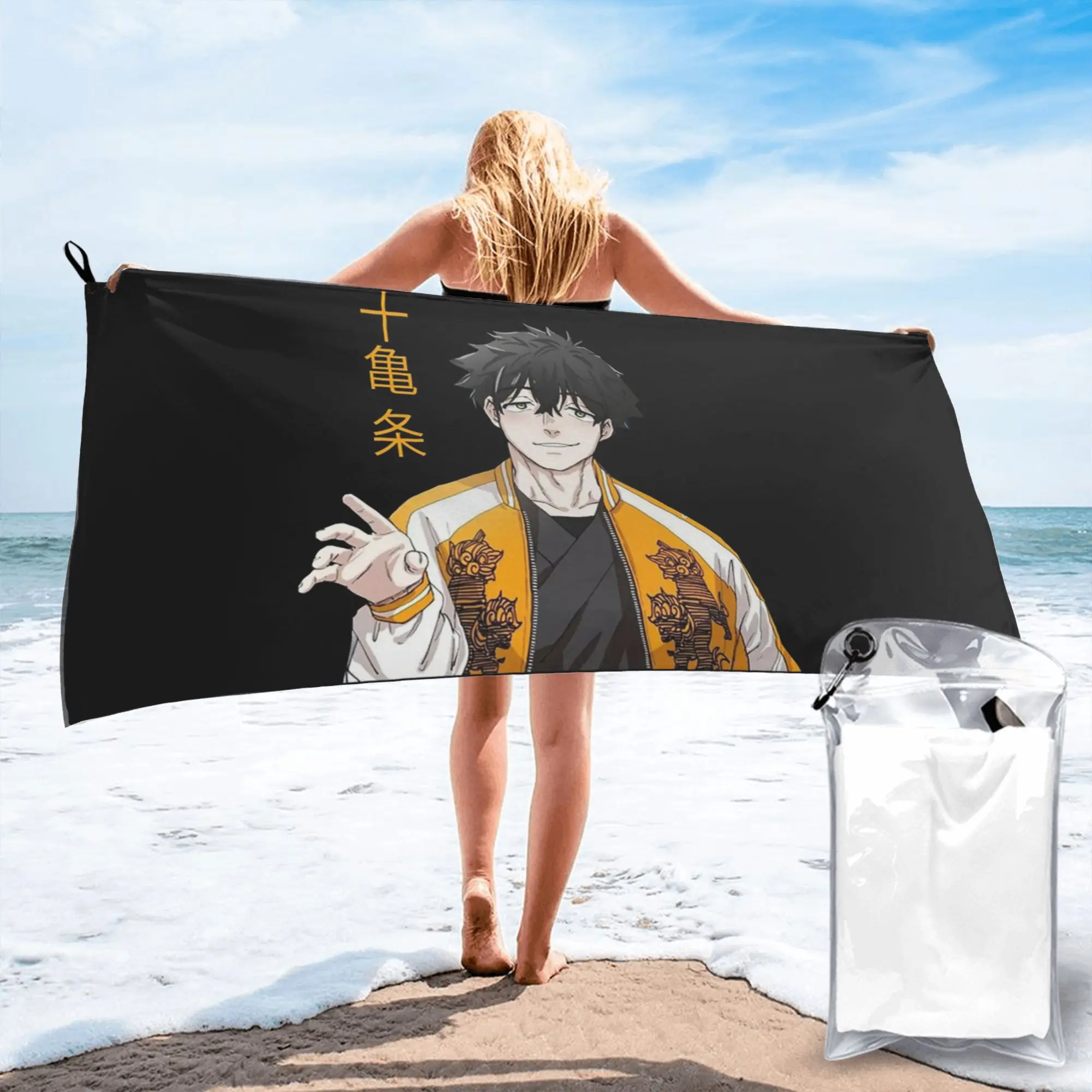 Jo Togame Wind Breaker Anime Beach Towel Soft Microfiber Quick Dry Absorbent Qu…