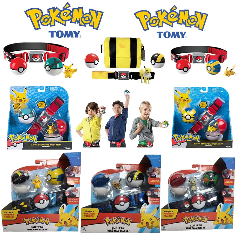 Pokémon cinto conjunto de brinquedo pokémon bola cinto batalha monstro boneca pokémon pikachu eeveeabra psyduck brinquedo das crianças presente