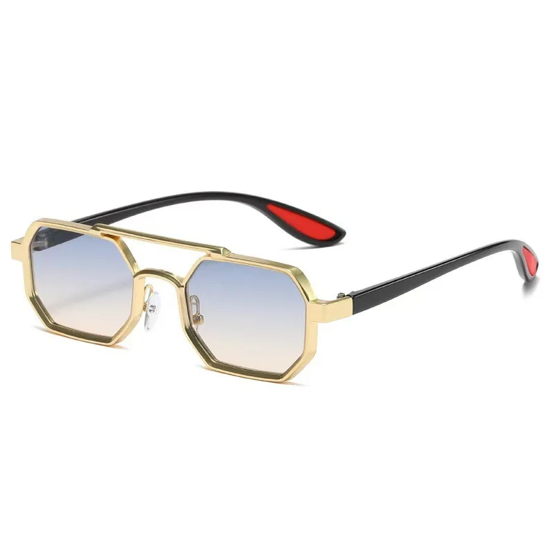 Neue Vintage Quadratische Sonnenbrille für Damen und Herren Rechteckige Sonnenbrillen Polygon-Brillen für Männer und Frauen – Detail 5
