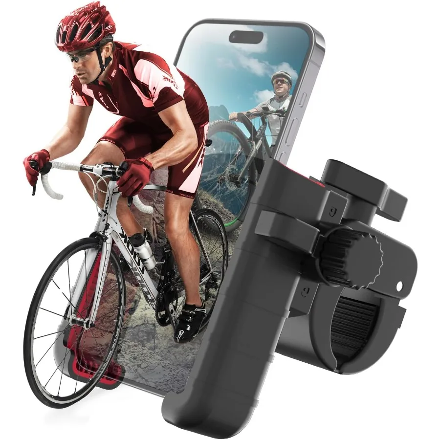 

Универсальный мотоциклетный держатель для телефона с необструированной линзой и быстросъемной конструкцией, вращающейся на 360° для надежного крепления iPhone