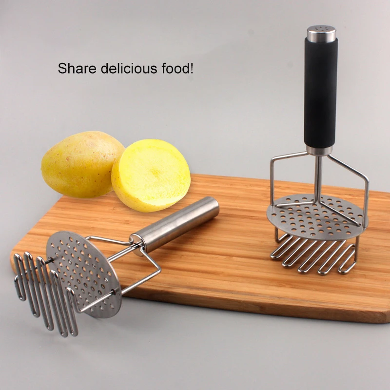 

IK Stainless Steel Potato Ricer Garlic Masher Fruit and Vegetable Masher Double-Layer Manual Mud Compactor Useful Kitchen Tool