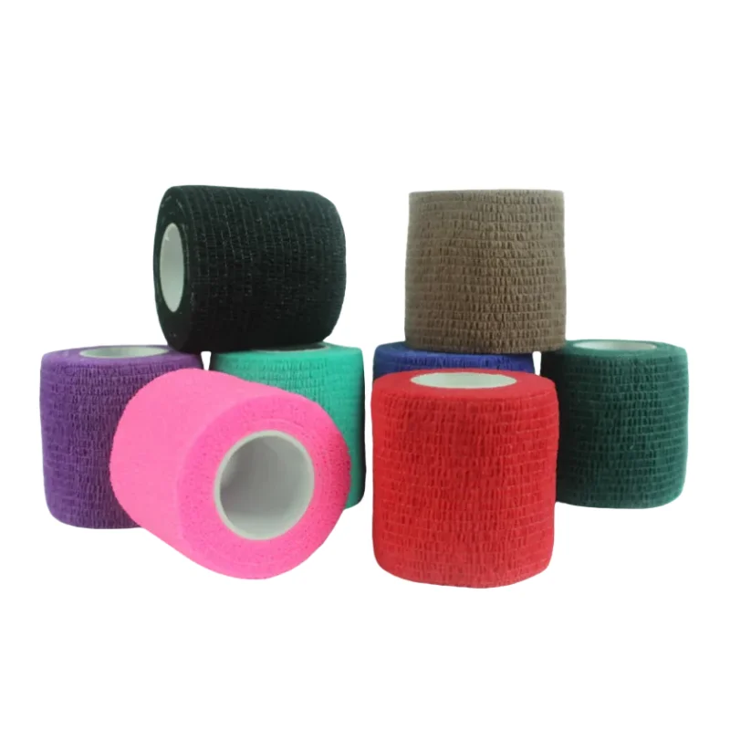 1 pc Disposable Self Adhesive Elastic Bandage For Handle With Tube Tightening Of Tattoo Accessories Random Color x1 PMU Tool