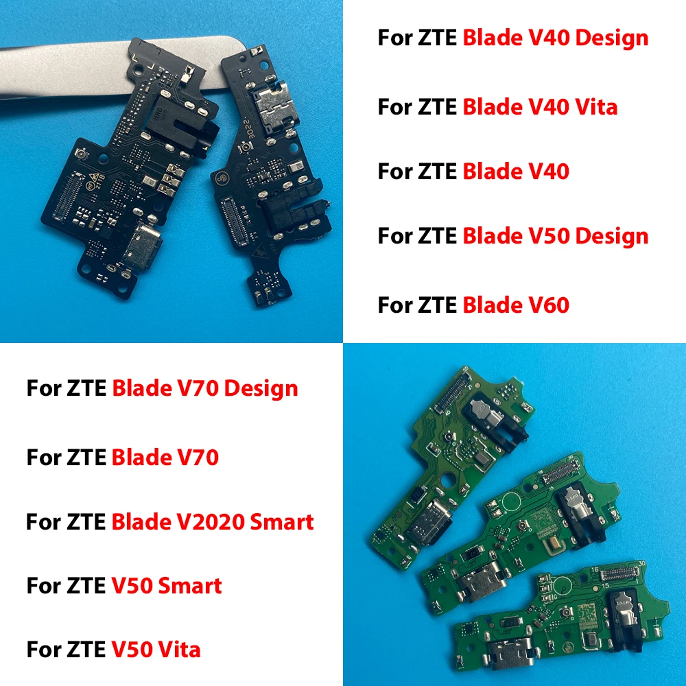 Para ZTE Blade V V2020 Smart 1050 V40 Design V50 Vita V60 V70 Max: Conector de Puerto de Carga USB, Placa de Carga, Cable Flexible
