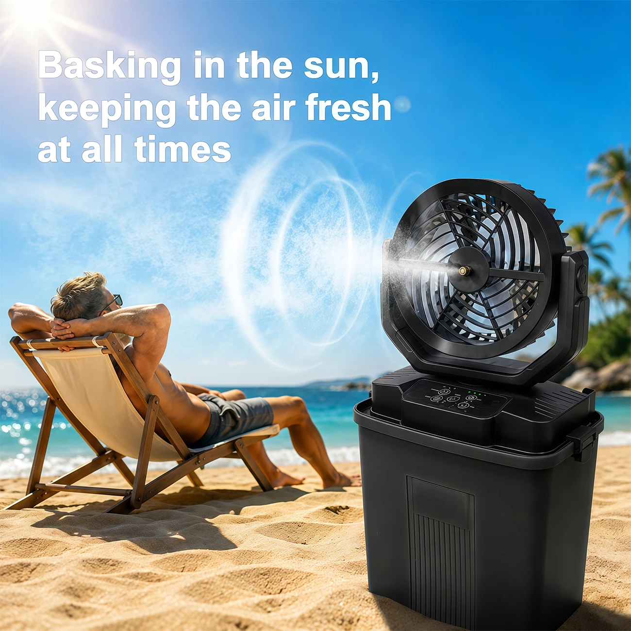7L Detachable Portable Camping Spray Fan, Supports Infrared Remote Control, Dimming, Speed Adjustment, Timing, Automatic Oscillation, and Spray Function, Made of Abs Material, Suitable for Outdoor Adventures, Camping, Fishing, Mountain Climbing, Rv Travel, Etc