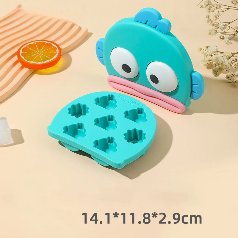 Cute Cartoon Kitty Hangyodon Modeling Food Grade Silicone for Household Use Ice Tray Refrigerator Household Ice Storage Box