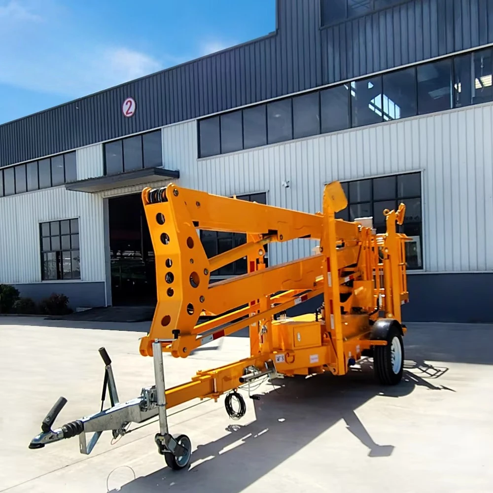 Factory Price Aerial Towable Telescoping Trailer Manlift Cherry Picker Lift Portable Lifter 20m Towable Boom Spider Lift