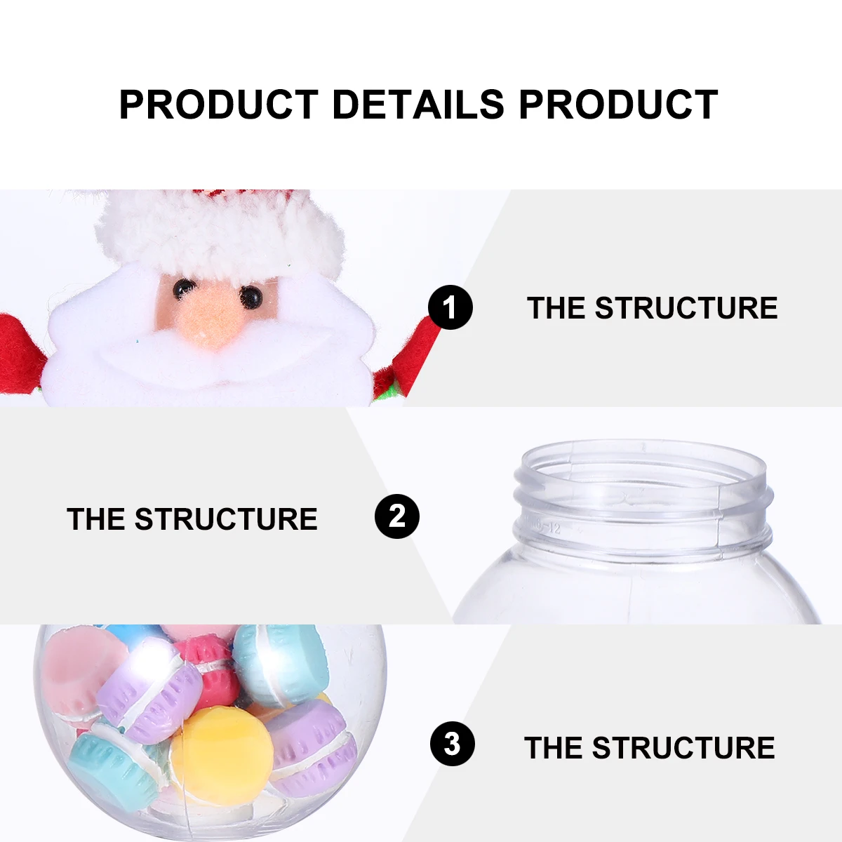 

4 Pcs Candy Jar Jars Christmas Decorations Xmas Sweets Storage Container Snowman Portable