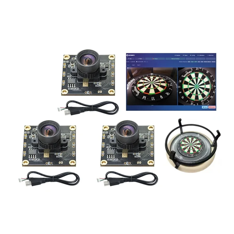 B92B-6Pcs OV9732 100 degrés 1280X720 30Fps Module de caméra pour Autodarts Io avec câble de 2M, taille PCB: 32X32mm, Module de caméra