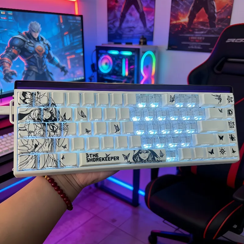 The Shorekeeper Themed Anime Keycap Mechanical Keyboard Original PBT Customized Keycap PC Gaming Keyboard Accessory Collectible
