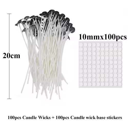 Smokeless Candle Wicks 2.6-20cm Pre-Waxed Cotton Core Wicks with Metal Sustainer Tabs DIY Handmade Candle Making Tools - Image 19