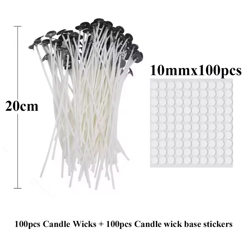 Smokeless Candle Wicks 2.6-20cm Pre-Waxed Cotton Core Wicks with Metal Sustainer Tabs DIY Handmade Candle Making Tools - Image 19