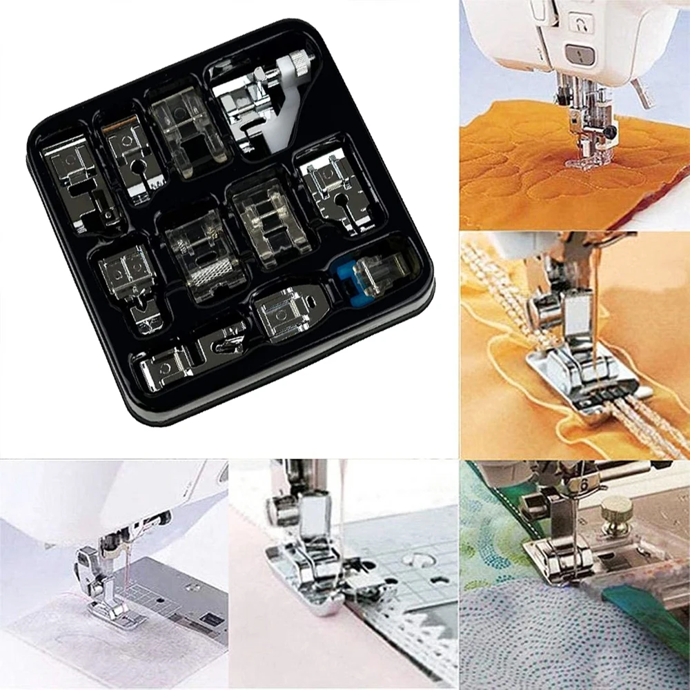 Presser Feet Set 11Pcs Snap On Sewing Machine Foot for Home Low Shank Sewing Machine Use Presser Foot Feet Kit Tool Accessories