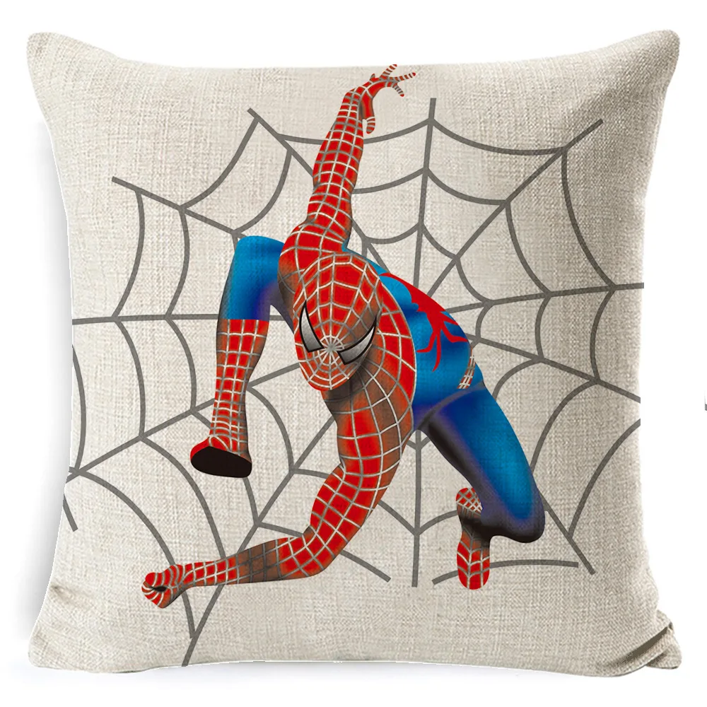 Wonderen Spidermans 45X45Cm Kussensloop Pluche Cartoon Anime Kids Verjaardag Schattige Cadeaus Kawaii Nieuw Huis Slaapkamer Decoratie