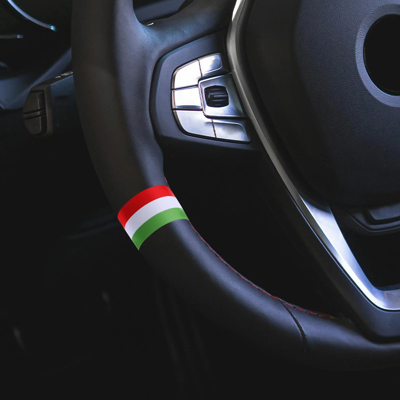 

5Pcs Car Steering Wheel Sticker Set Universal Fit PVC Material Design Scratch-Proof Self-Adhesive Car Interior