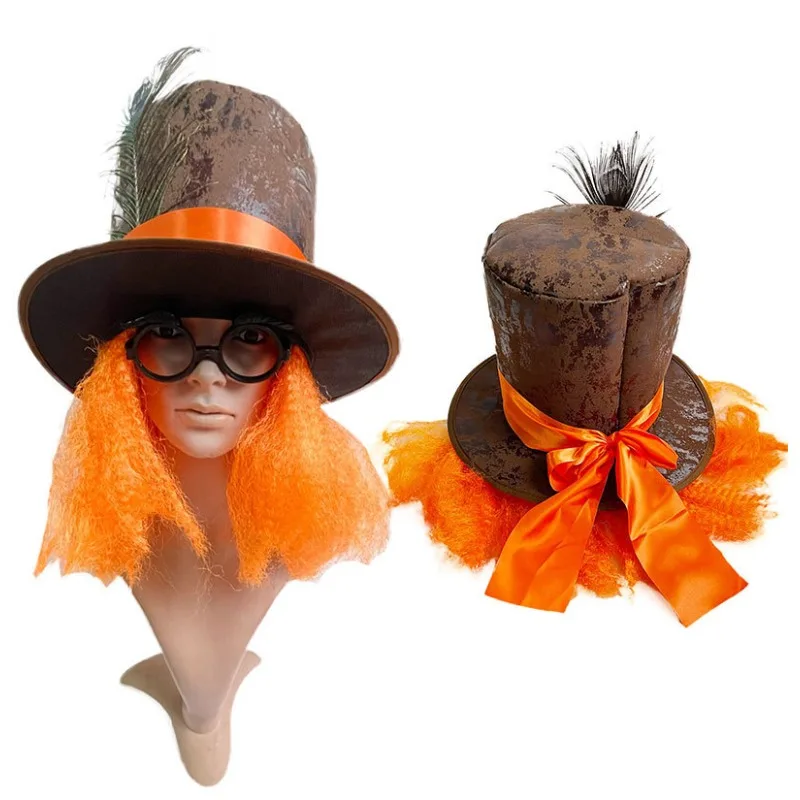 Nuevos Sombreros de Fiesta para Adultos y Adolescentes, Disfraz de Sombrerero Loco de Halloween, Sombreros Altos de Lincoln, Accesorio para Fiesta de Carnaval
