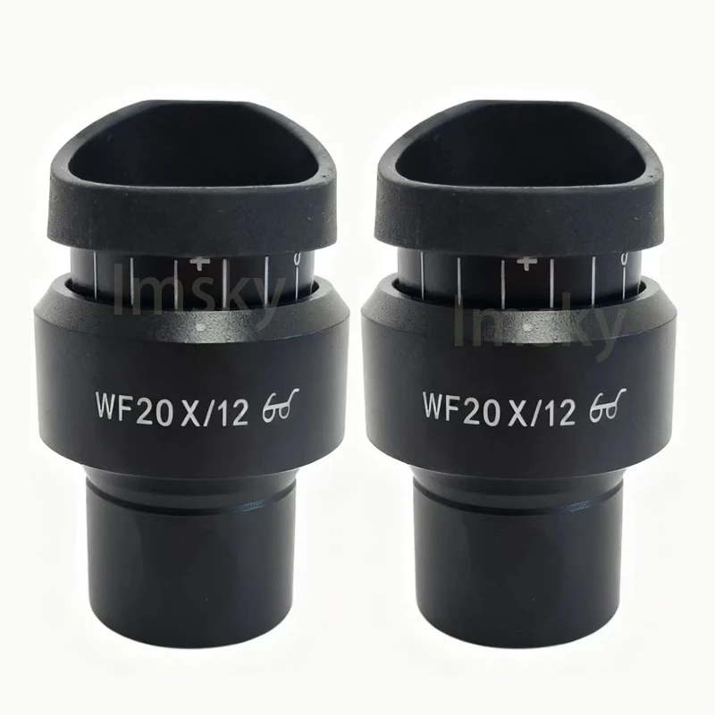 WF20X High Eyepoint Adjustable Diopter Eyepieces 30mm Mounting Wide Angle FMC Lens for Binocular Trinocular Stereo Microscope