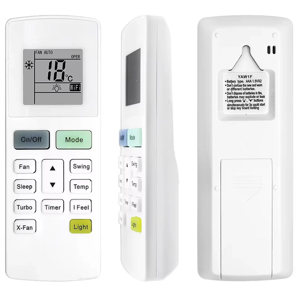 5pcs Universal YAW1F English Remote Control Replacement for G r e  e Air Conditioner No Programming Needed