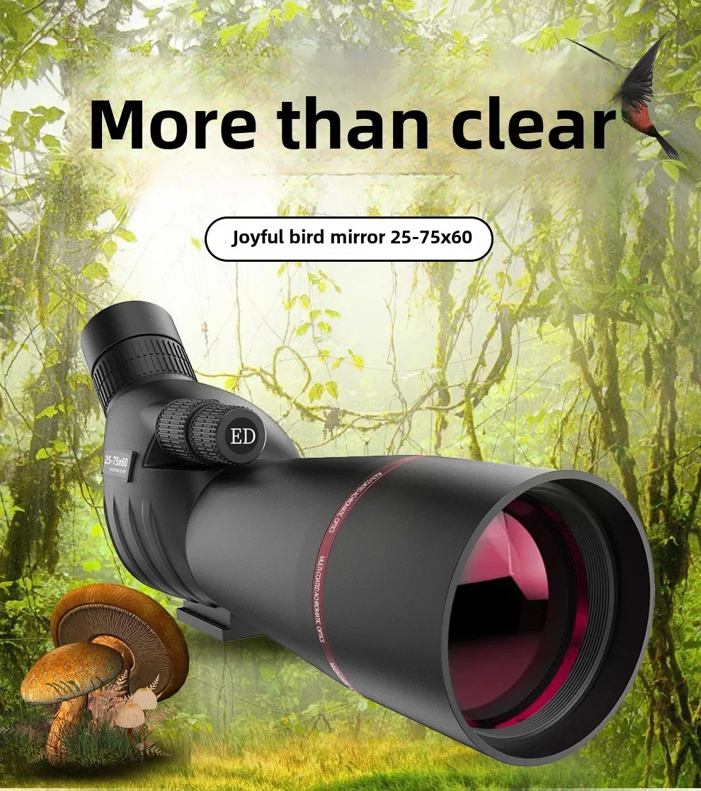 25-75X60 Stepless Zoom Monoculars High Power Night Vision Outdoor Activities Tourism Mountaineering Wind Landscape Bird Mirror