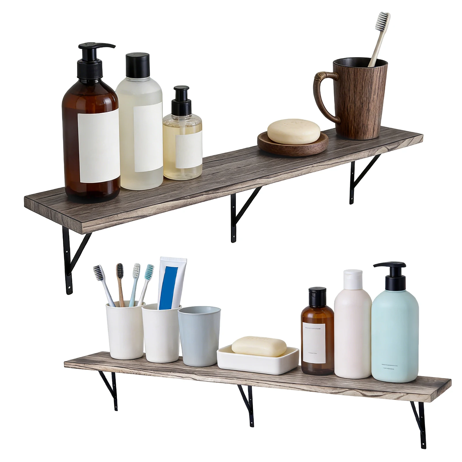 Bookshelf 5 Tier - 5 Tier Wall Mounted Bookshelf with