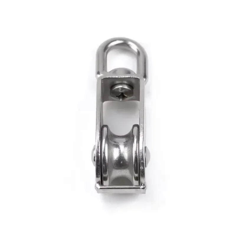 Stainless Steel Pulley M15/M20/M25/M32/M50 Single Wheel Rotary Lifting Rope Block Tool Marine Hauling Pulley
