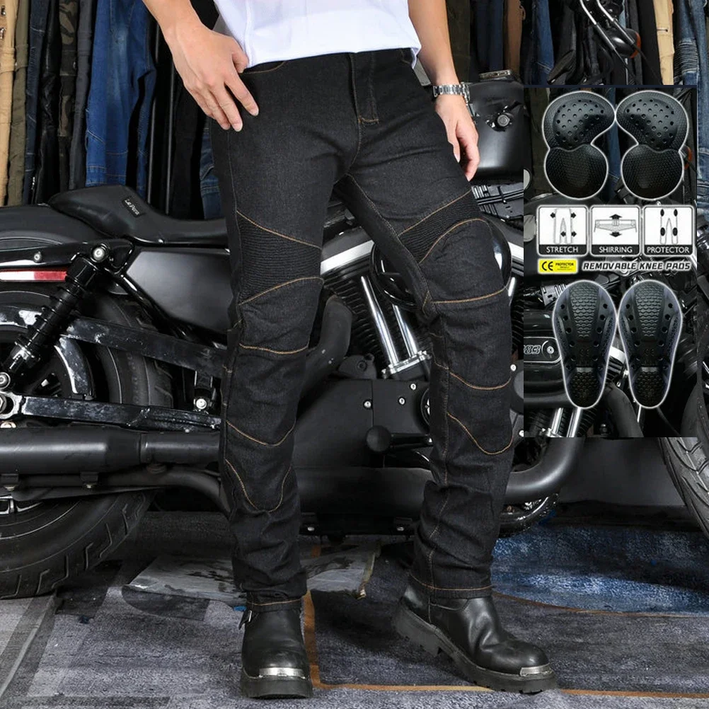 

Motorcycle Riding Pants with 4 X CE Armor Upgrade Knee Hip Protection Men Women Street Bike Motocross Racing Jeans ATV UTV Pant