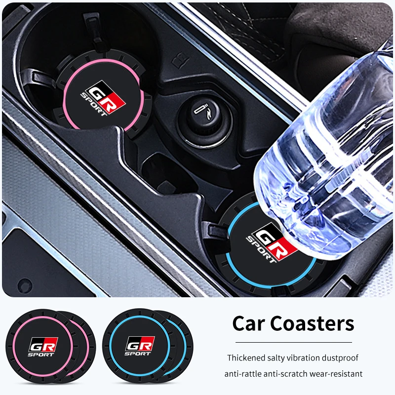 

Car Silicone Coaster Mug Drinks Non-Slip Mat Mute Pad Accessories For Toyota Gazoo Racing Aygo Corolla Yaris GT86 Prius RAV CHR