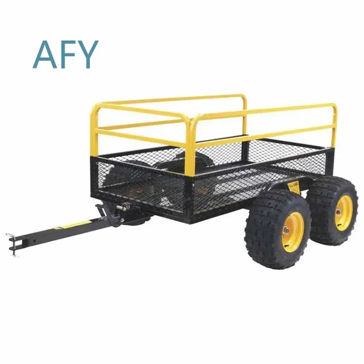 RCM Metal Mesh Trailer for ATV UTV Dump Trailer Remolque de Malla Heavy Duty Off Road Towing Trailer for Farm Construction