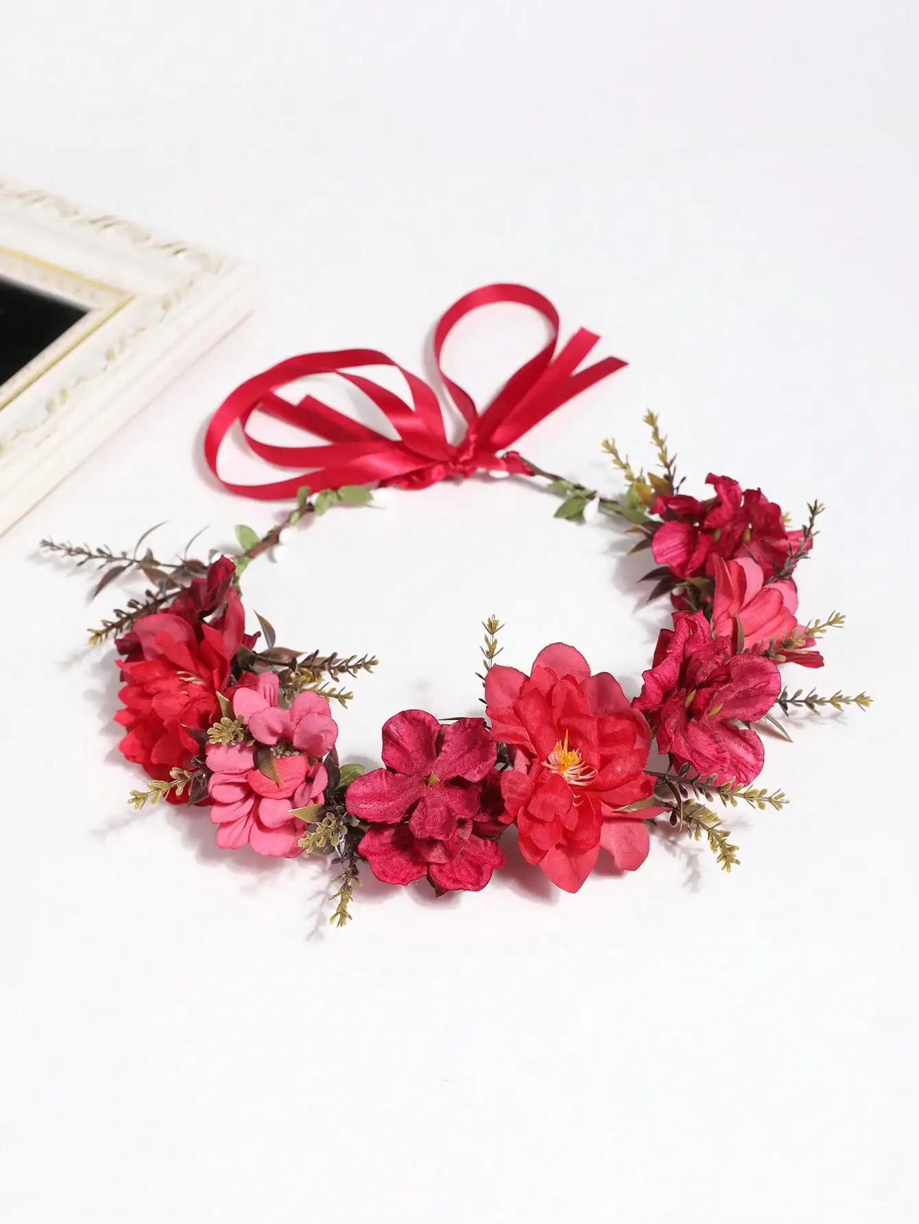 

1pc Women's Floral Headband, Woodland Style Faux Flower Crown, Bridal, Bridesmaid, Wedding Photography, Princess Party, Travel & Holiday Hair Accessory