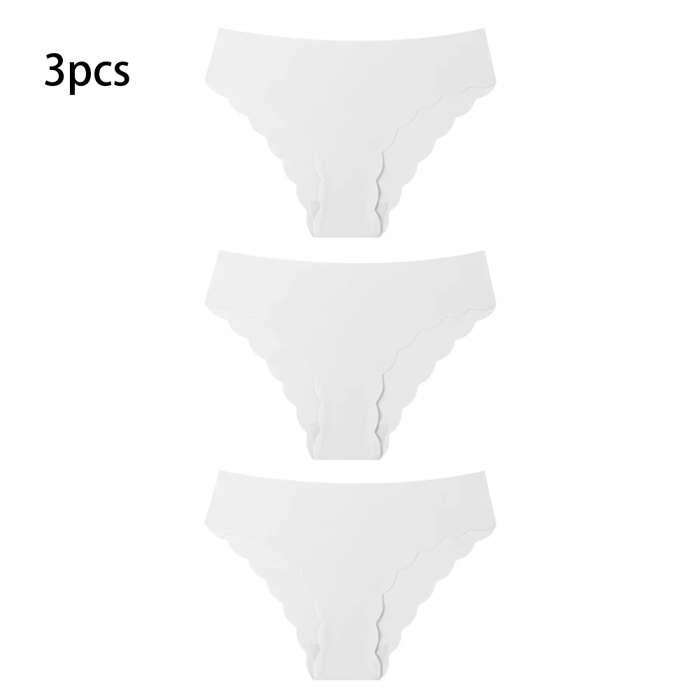 3 Pack Women's Ice Silk Seamless Low-Rise Briefs Polyester Fabric Lightweight Comfort for Vacation Cycling and Yoga