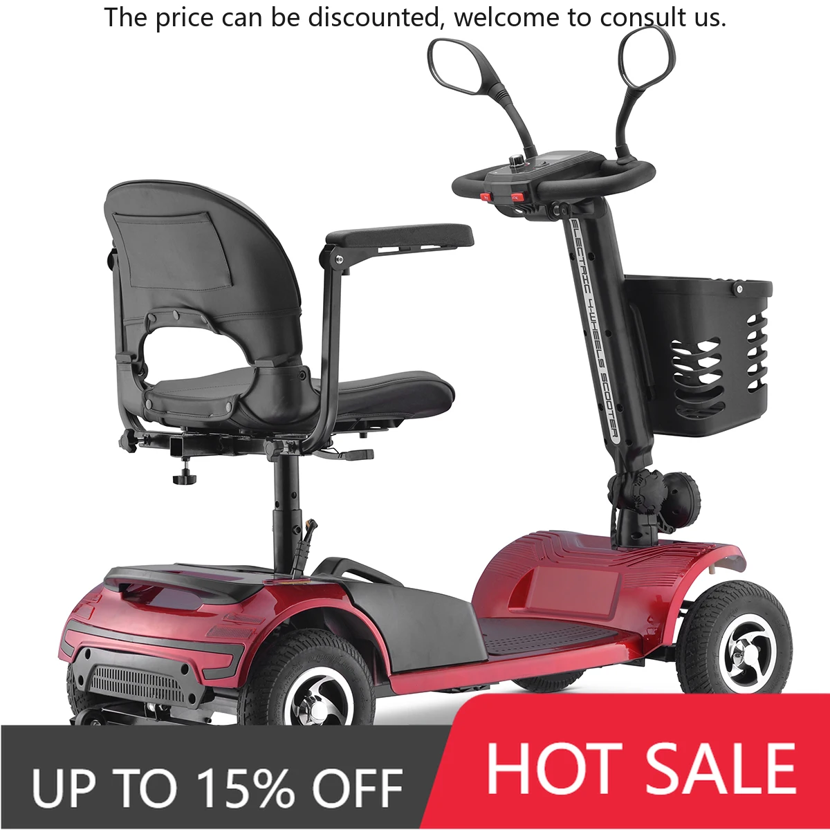 

24V 12Ah Durable Battery Four-wheel Scooter Handicapped Home Care Quick Disassembly Electric Mobility Scooter