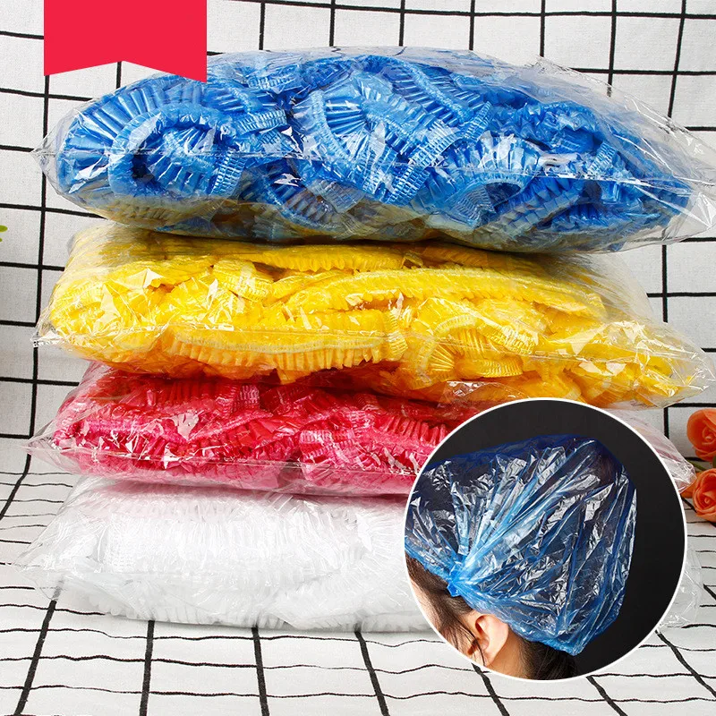 NEW Fashion Disposable Hair Shower Caps Non-woven Pleated Anti Dust Hat Set Bathing Caps Hair Salon Beauty Accessories