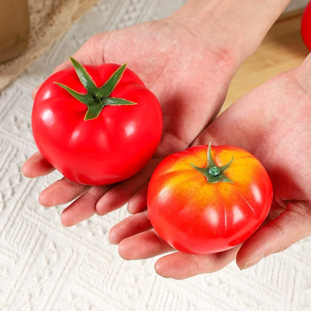 

5pcs Mini Artificial Tomato Ornament Lifelike Handicrafts Simulation Tomato Model Plastic Fake Vegetables Props Kitchen Table