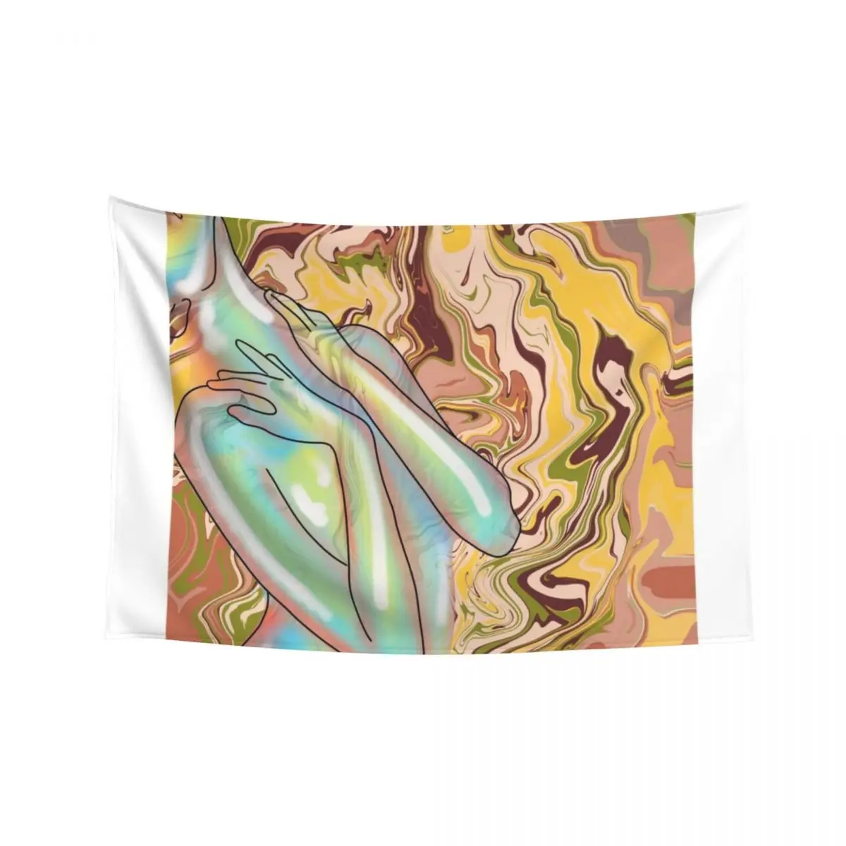 

Bubble girl on trippy background Tapestry Room Decor Wall Decor Decorative Wall Tapestry
