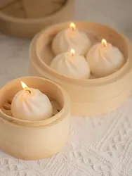 DIY Simulation Bun Candle Mold Aromatherapy Candle Plaster Mold Xiao Long Bao Silicone Soap Mold Handmade Home Craft Decoration