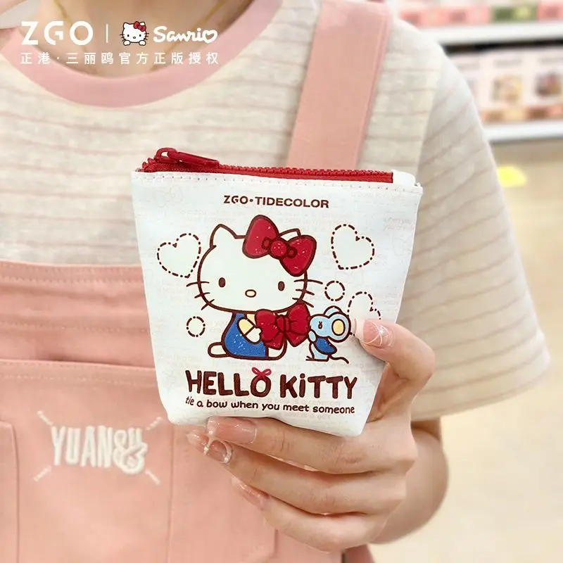 Hello Kitty Coin Purse Sanrio Kawaii Anime Earphone Bag Girl Heart Cartoon Cute Student Mini Storage Bag Lovely Handbag Kid Gift