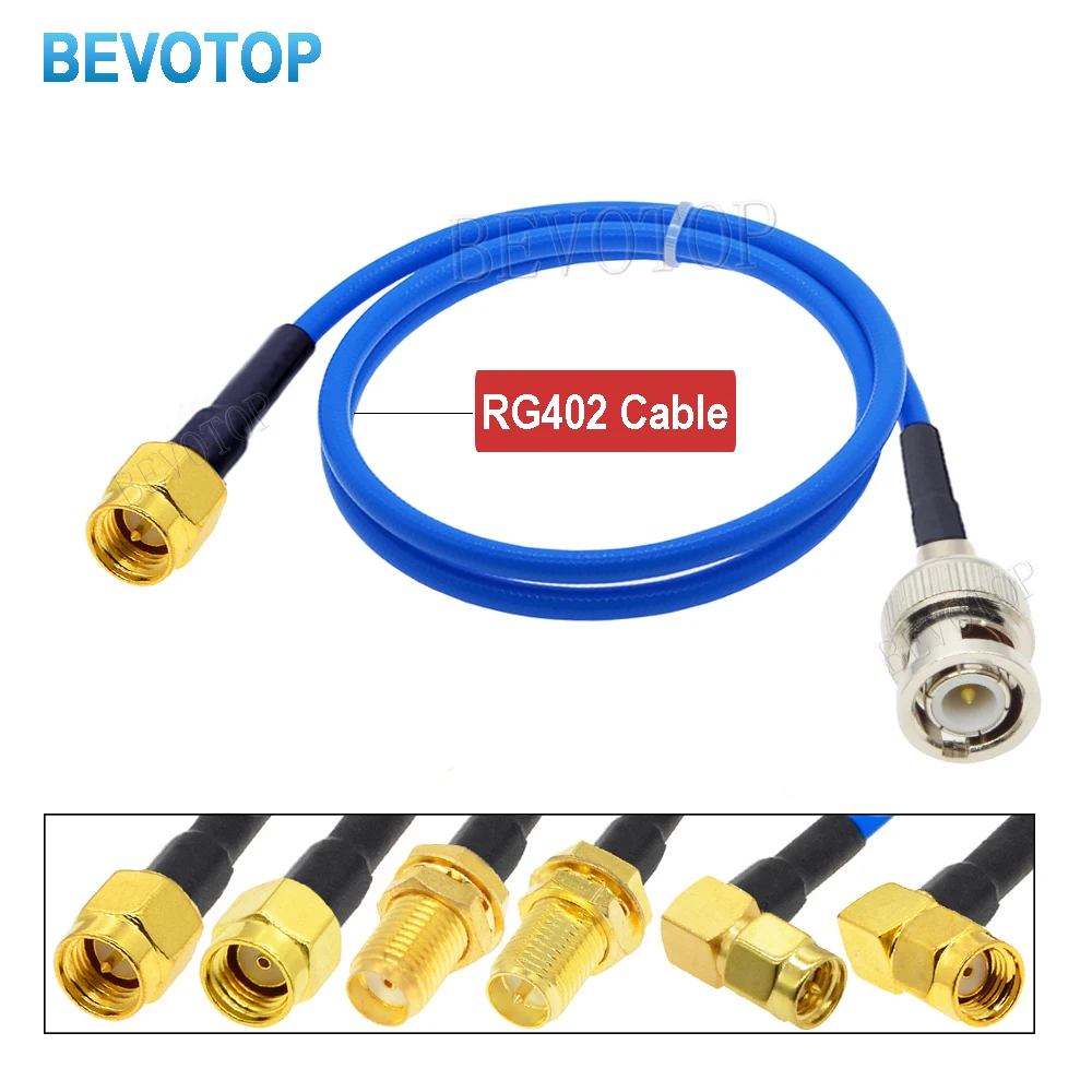 RG-402 BNC Male to SMA Male/Female Connector Crimp for Semi-Felxible 0.141 RG402 RF Coaixal Cable High Frequency Test 50Ohm