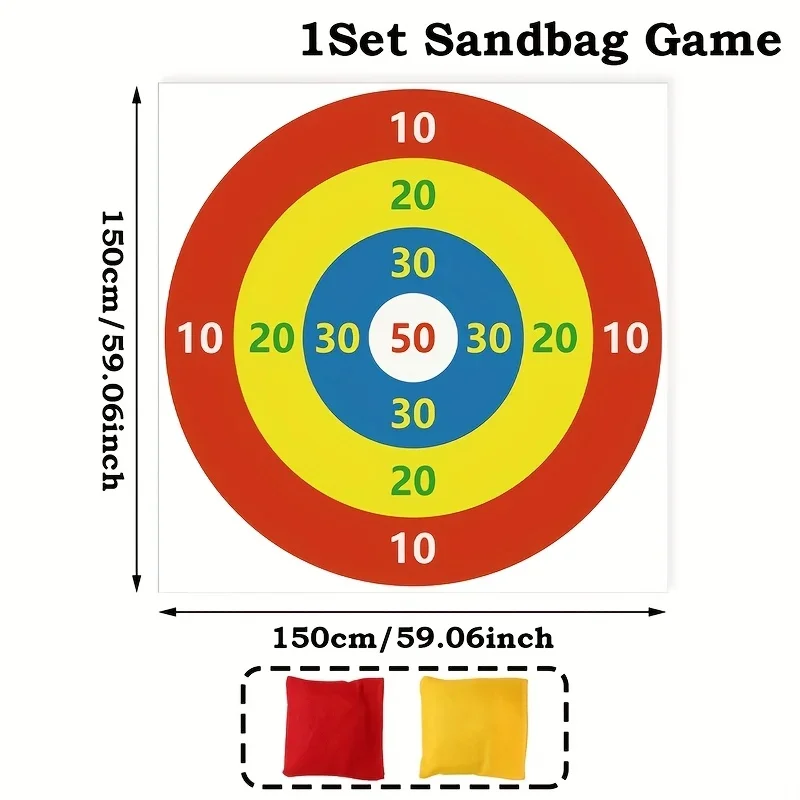 Conjunto de jogo de lançamento de alvo com 2 sacos de areia, durável, jogo de festa ao ar livre, diversão familiar perfeita, atividades de quintal, piqueniques, reunião ao ar livre