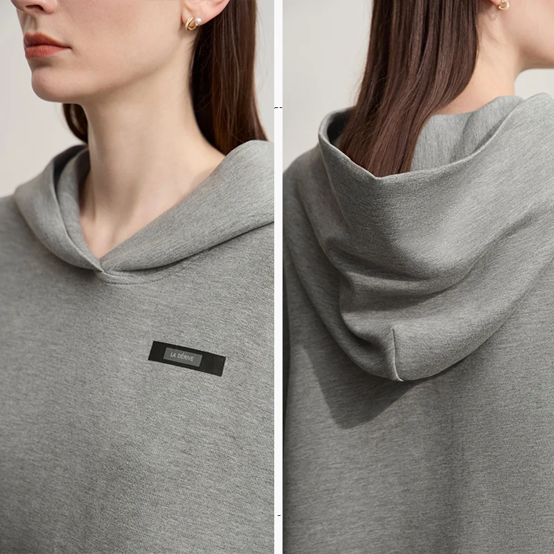 AMII Felpe con cappuccio Donna 2025 Autunno Nuovo con cappuccio Manica a spalla Donna Felpe Stampato Allentato Casual Versatile Top Donna 12523173