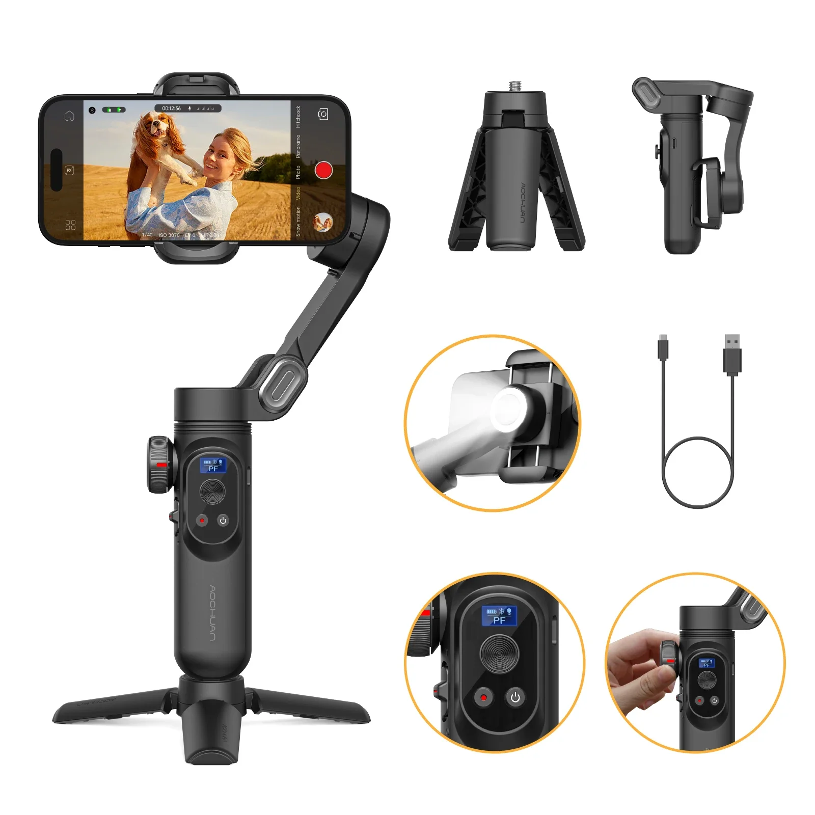 Smart Xpro Smartphone Gimbal-stabilisator Professionele 3-assige stabilisator voor iPhone en Android Smartphone handheld gimbal