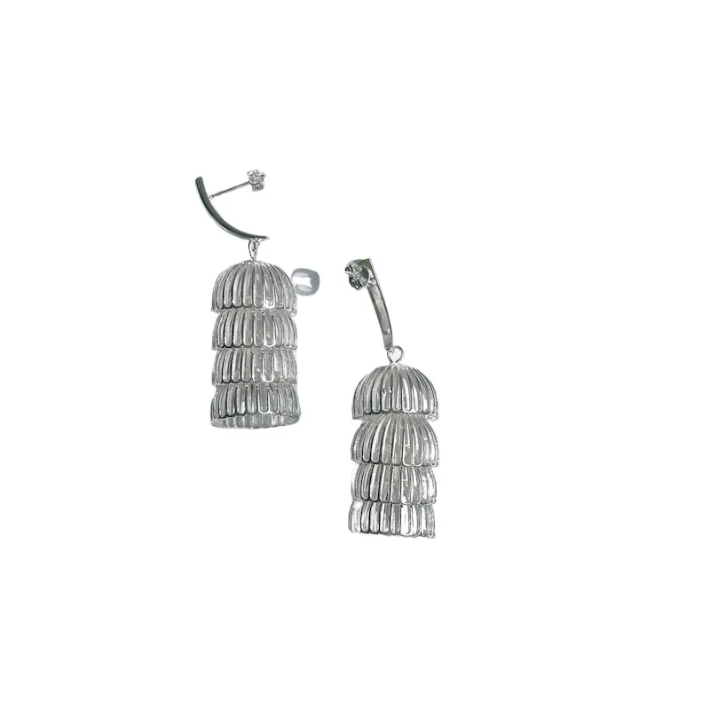 Cage moon retro earrings women's cold wind soft mountain earrings senior sense ear clips softmountain