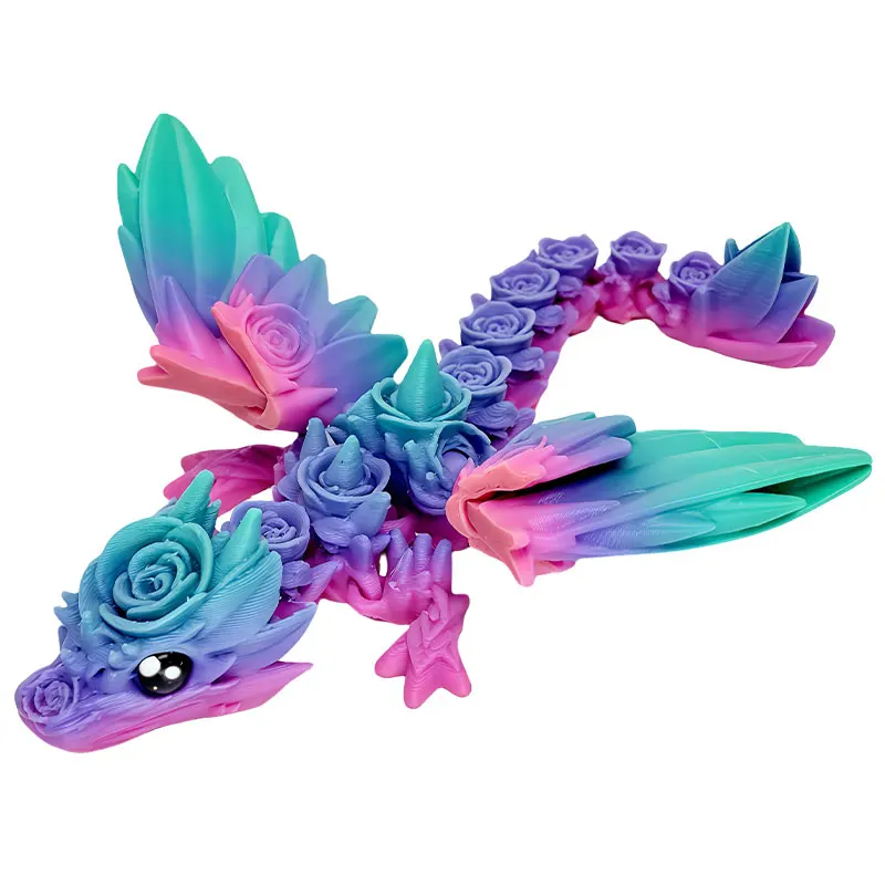 صغيرة ثلاثية الأبعاد مطبوعة التنين الطائر مشرق اللون سطح المكتب ديكور الإبداعية تمثال صغير كول الخيال نماذج للحيوانات هدية لهواة الجمع