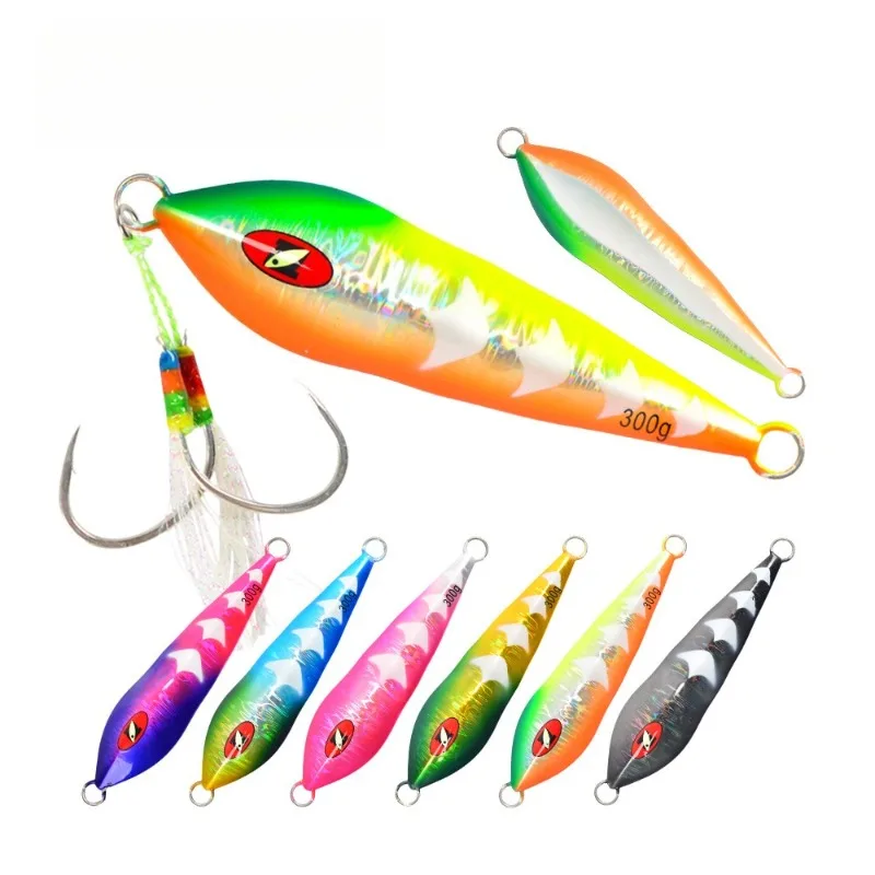 

2pcs Metal 100g-300g Jig Lure shore casting Jigging Lure Slow Jig Light game jig Trout Tuna Fish Spoon Artificial Bait