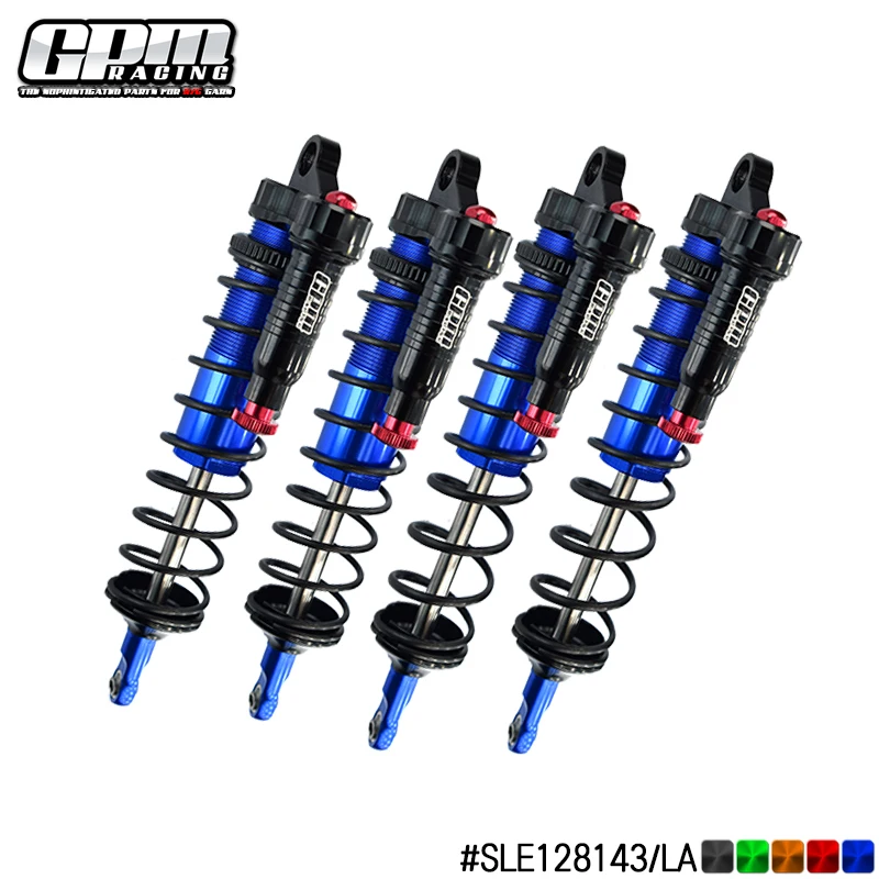 مخمدات زنبركية قابلة للتعديل من الألومنيوم GPM لزلاجة TRAXXAS 1/8 4WD أمامية وخلفية متوافقة مع نوابض 42 مم #2