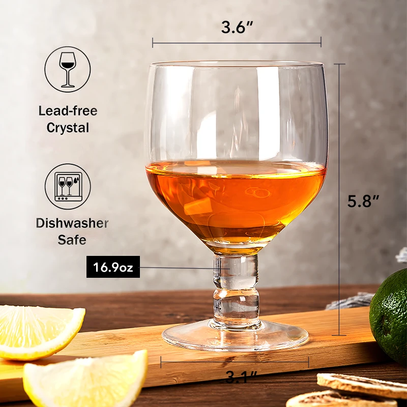 2PCS 16.9oz  Crystal Craft Beer Glass Suitable Home Bar Hotel Restaurant Tasting Wine Glass Personalized Logo Can Be Customized