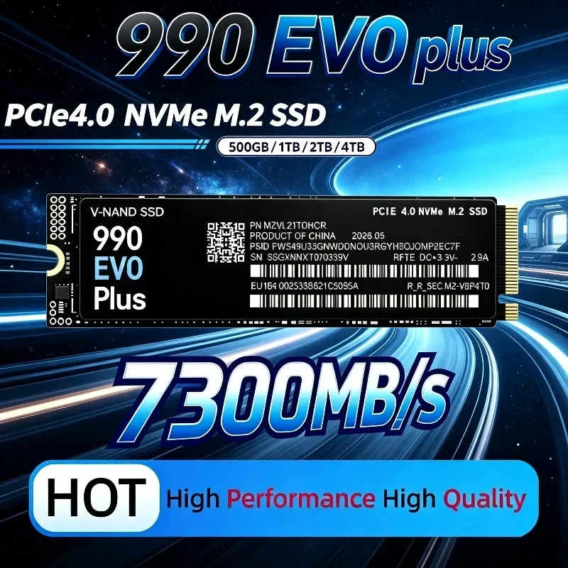 NEW 990 EVO Plus M.2 2280 NVMe SSD PCIe 4.0 7300MB/s TLC 3D NAND 500GB-4TB Internal PC Drive for PC Laptop Desktop